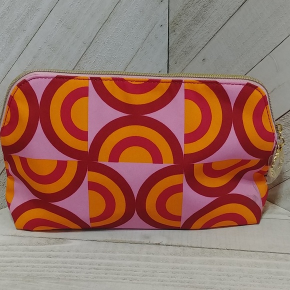 NEW Estee Lauder Floral Geometric Print Makeup Toiletries Bag - Picture 2 of 4